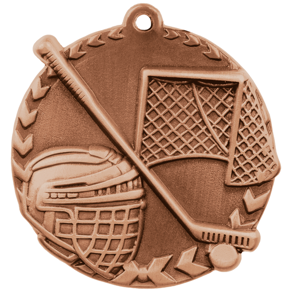 Antique Bronze 1 3/4" Hockey Millennium Medal