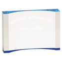 Blue 5" x 3 1/2" 1" Thick Acrylic Crescent