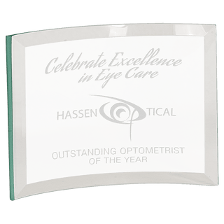 7" x 5" x 3/8" Jade Glass Crescent