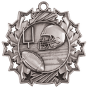 Antique Silver 2 1/4" Football Ten Star Medal