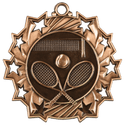Antique Bronze 2 1/4" Tennis Ten Star Medal