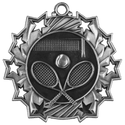 Antique Silver 2 1/4" Tennis Ten Star Medal
