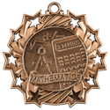 Antique Bronze 2 1/4" Math Ten Star Medal