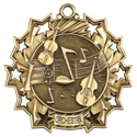Antique Gold 2 1/4" Orchestra Ten Star Medal