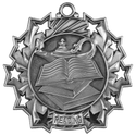 Antique Silver 2 1/4" Reading Ten Star Medal