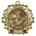 Antique Gold 2 1/4" Science Ten Star Medal