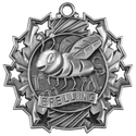 Antique Silver 2 1/4" Spelling Ten Star Medal