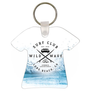 2.75" x 2.5" Gloss White Unisub Aluminum Sublimatable T-Shirt Keychain