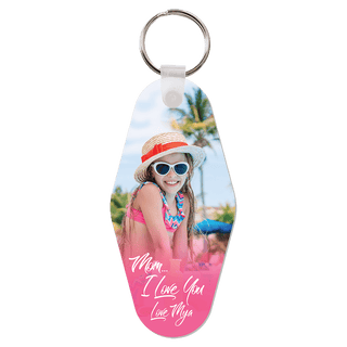 3.125" x 1.5" Unisub Gloss White FRP Sublimatable Vintage Hotel Keychain