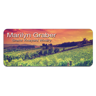 Gloss White 3" x 1.25" Unisub FRP Sublimatable Name Badge with Radius Corners