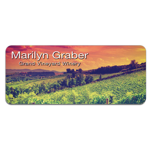 Matte White 3" x 1.25" Unisub FRP Sublimatable Name Badge with Radius Corners