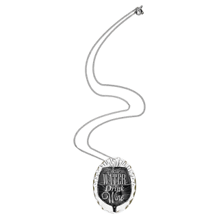 1-Sided Gloss Aluminum Oval Charm Necklace