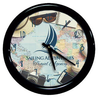 8.125" Unisub White Sublimatable Round Clock Kit with Black Frame and Lense