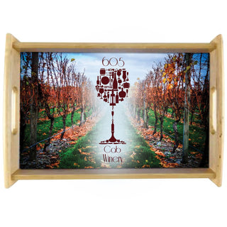 13.875" x 8.875" Unisub Natural Serving Tray with Sublimatable Insert