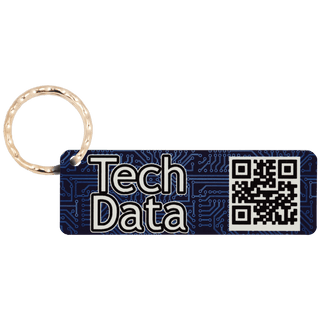 1-Sided Gloss White Aluminum Rectangle Keychain