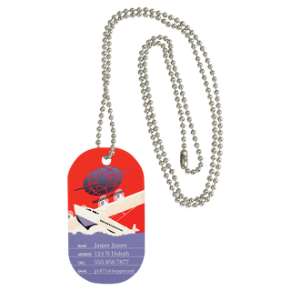 1-Sided Gloss Aluminum Dog Tag with Chain