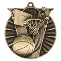 Antique Gold 2" Basketball Victory Medal