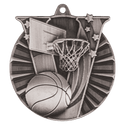 Antique Silver 2" Basketball Victory Medal