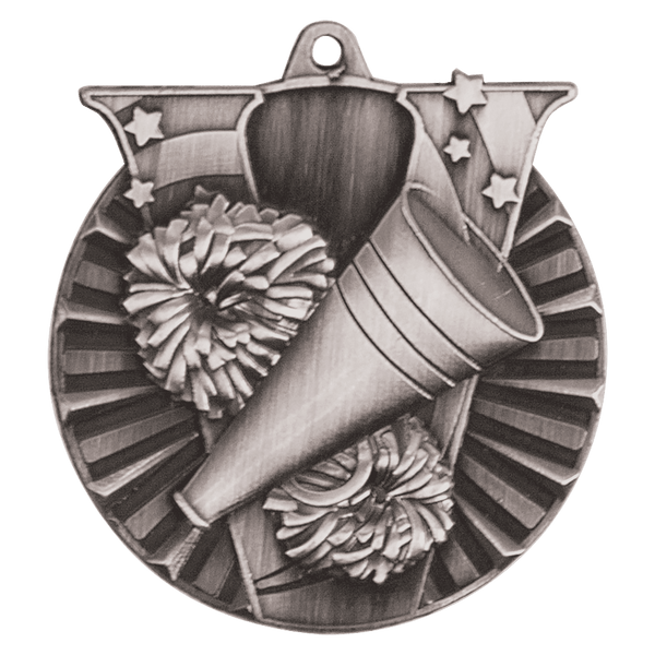 Antique Silver 2" Cheer Victory Medal