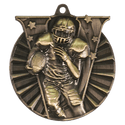 Antique Gold 2" Football Victory Medal