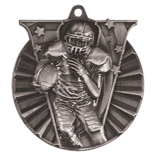 Antique Silver 2" Football Victory Medal