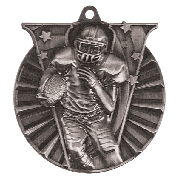 Antique Silver 2" Football Victory Medal