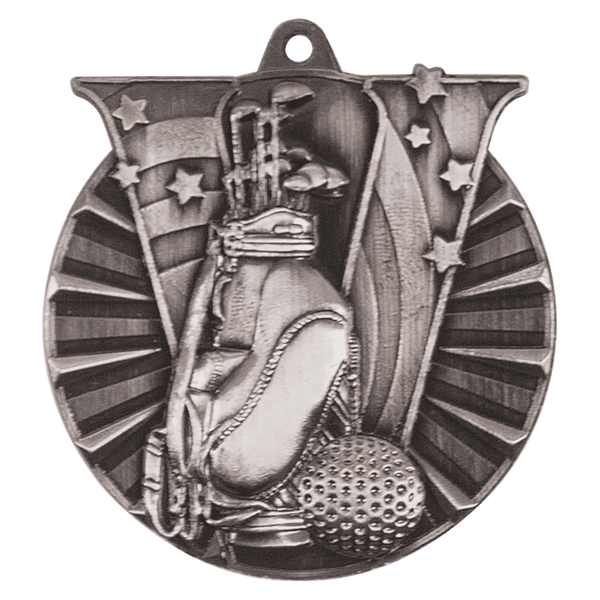Antique Silver 2" Golf Victory Medal