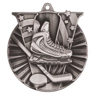 Antique Silver 2" Hockey Victory Medal