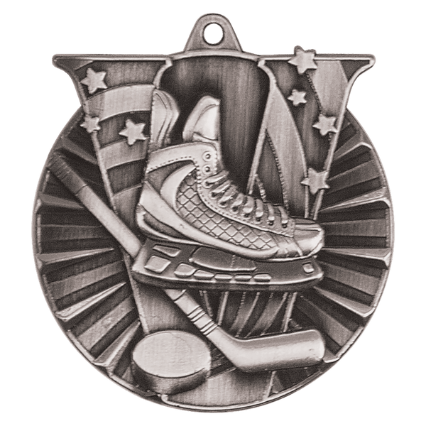 Antique Silver 2" Hockey Victory Medal