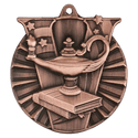 Antique Bronze 2" Lamp of Knowledge Victory Medal