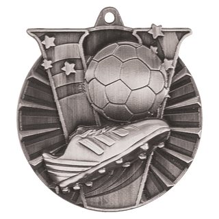 Antique Silver 2" Soccer Victory Medal