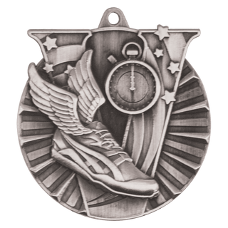 Antique Silver 2" Track Victory Medal