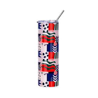 30oz Straight Stainless Steel Tumbler with Straw & Lid