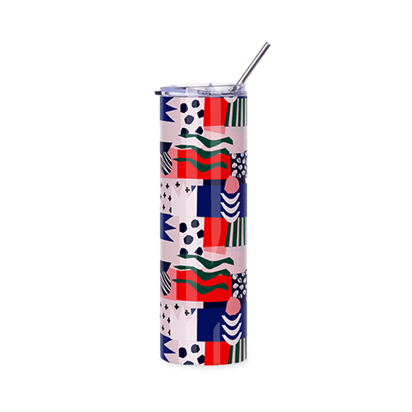 30oz Straight Stainless Steel Tumbler with Straw & Lid