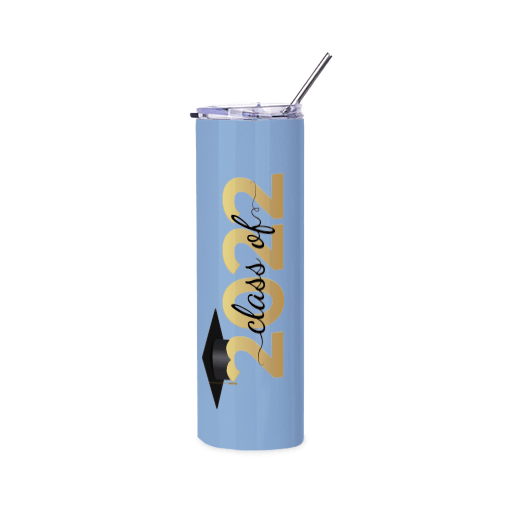 30oz Straight Stainless Steel Tumbler with Straw & Lid