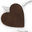 Heart Shaped Faux Leather Ornament - Laser Engraved