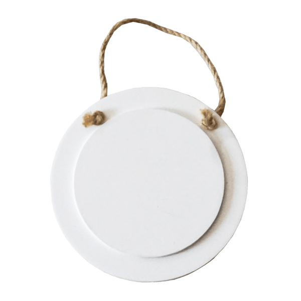 4.8" x 4.8" Wooden White Circle Ornament with Sublimatable Plate