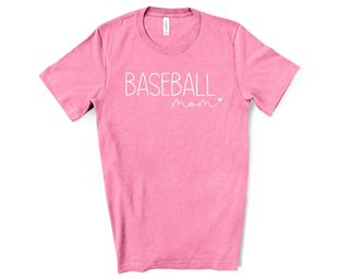 Buy heather-charity-pink Baseball Mom - White Lettering