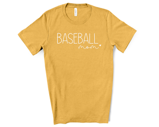 Buy heather-mustard Baseball Mom - White Lettering