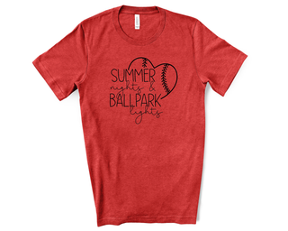 Buy heather-red Summer Nights & Ballpark Lights